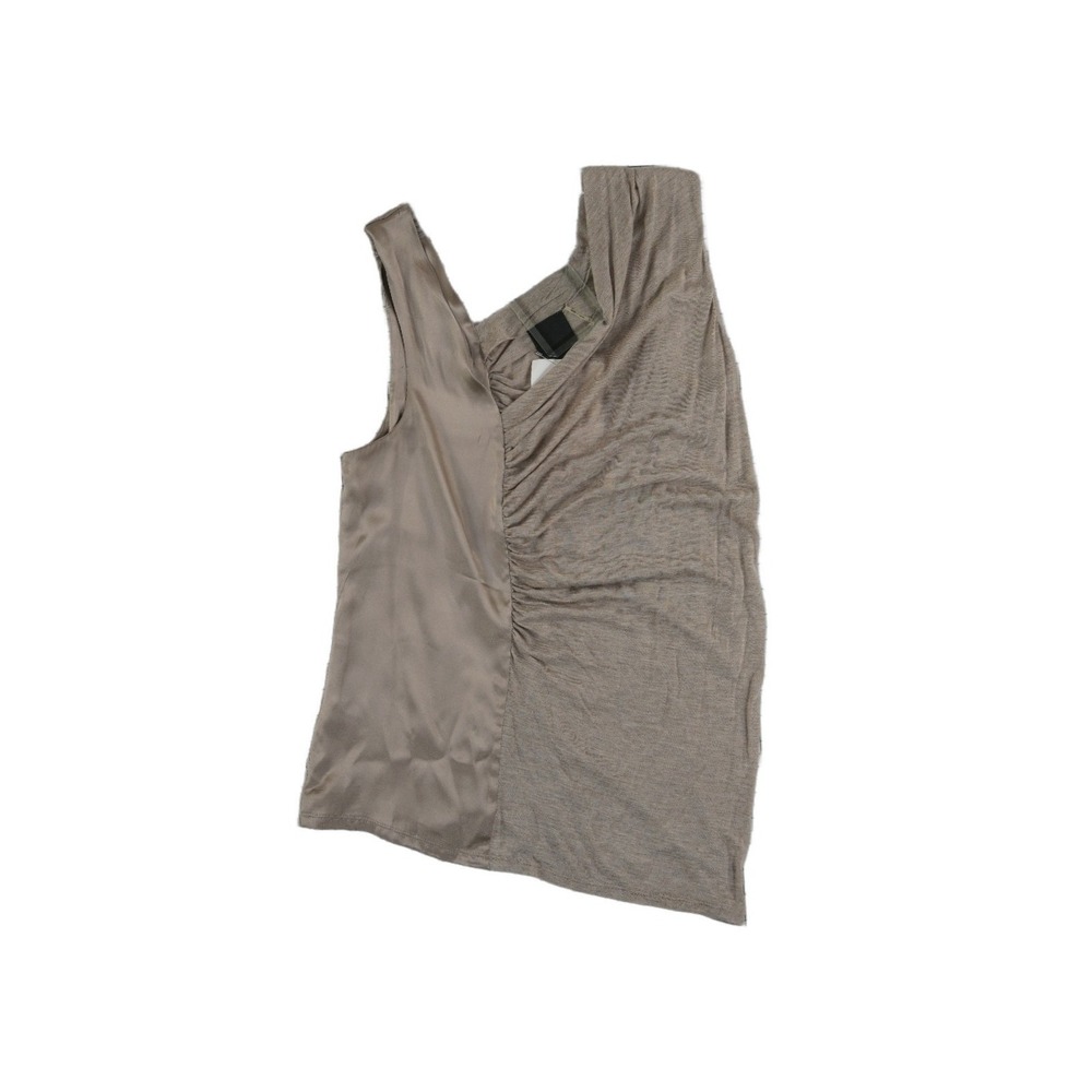 Bordeaux Anthropologie Asymmetrical‎ 100% Silk Tank Top Women's Size Large Taupe